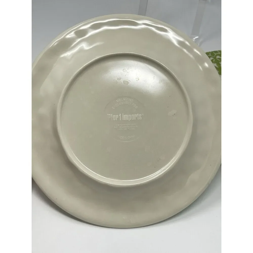 Pier1 Imports Royal Regal Trellis Lime Green Melamine 8.5” Salad Plates Set Of 2